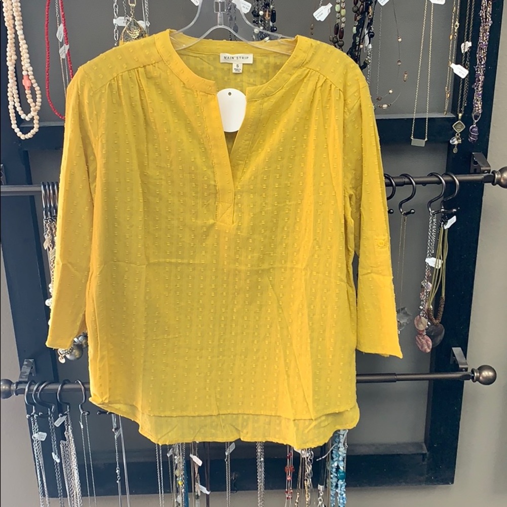 Yellow Blouse Quarter Sleeve